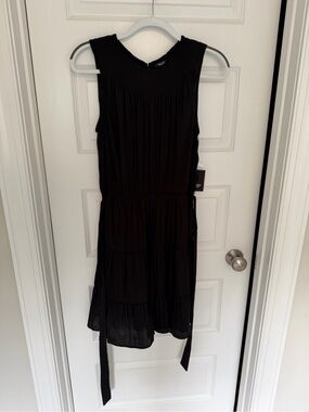 Simply Vera Vera Wang Black Smocked Neckline Dress